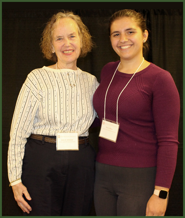 The Julie A. Scheiner WWII Study Abroad Scholarship winner, Kiara Sfikas, with Julie Scheiner.