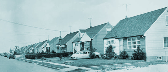 1940s American suburban street