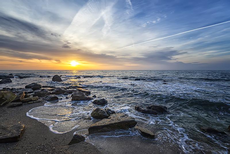 beach and ocean at sunrise