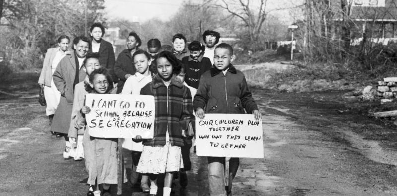 Mothers and Children marching in protest of segregation. Photo: Bettmann Collection Getty Images