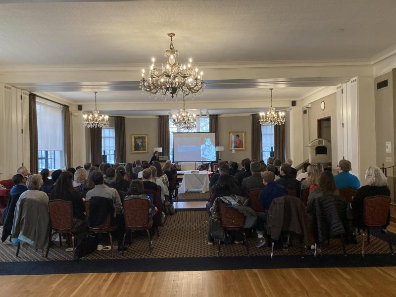 attendees at Mytheli Sreenivas' talk