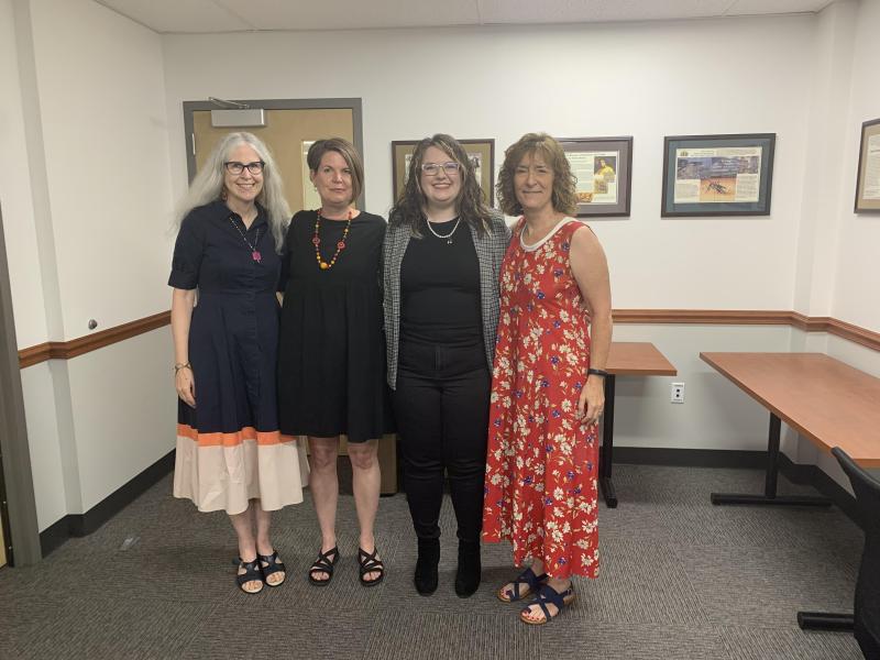 Karen Winstead (English), Sara Butler, Jordan Schoonover, and Heather Tanner