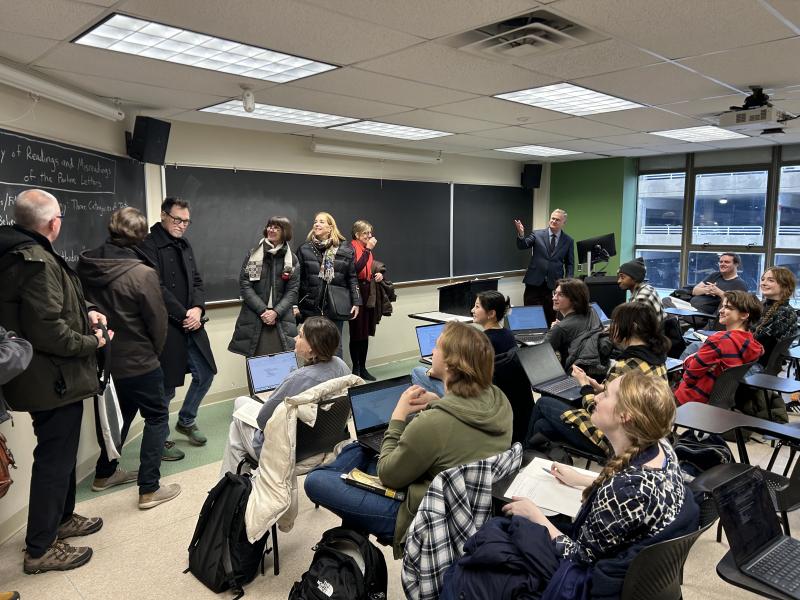 history faculty and students in Bert Harrill's class