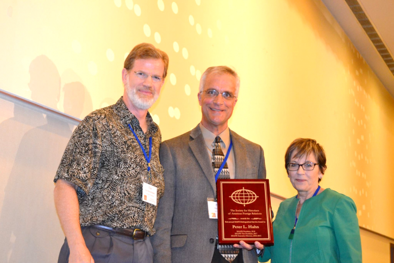Dean Hahn receiving award