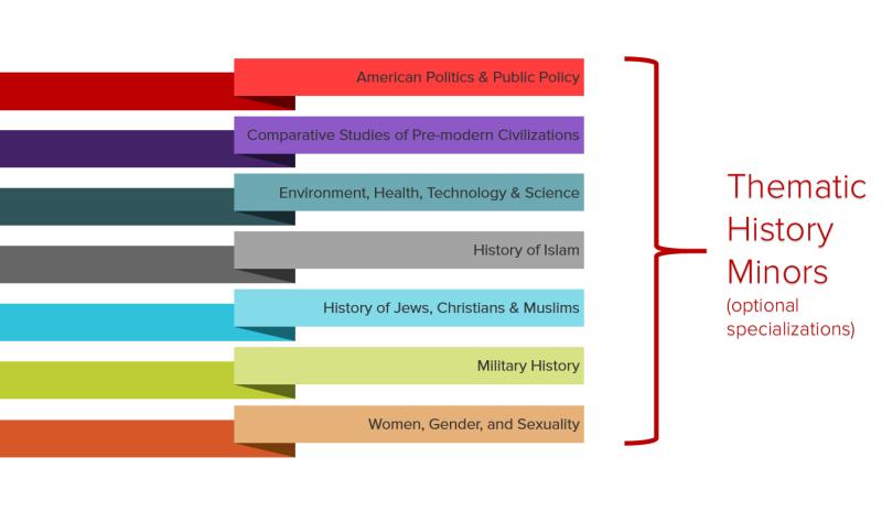 List of thematic history minors