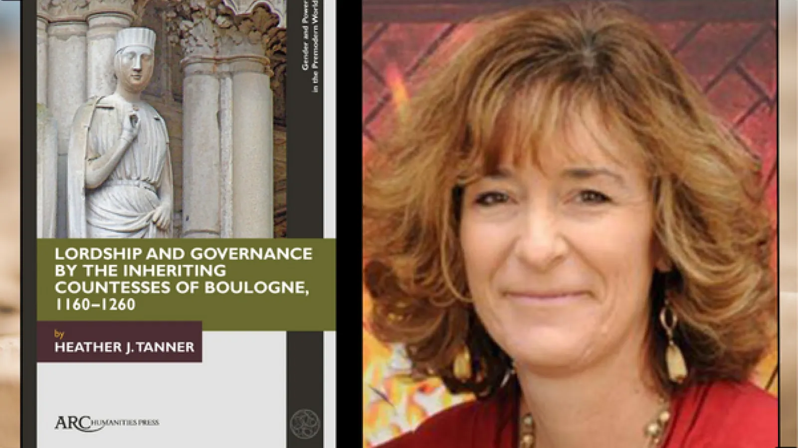 photo of Heather Tanner and image of her book cover