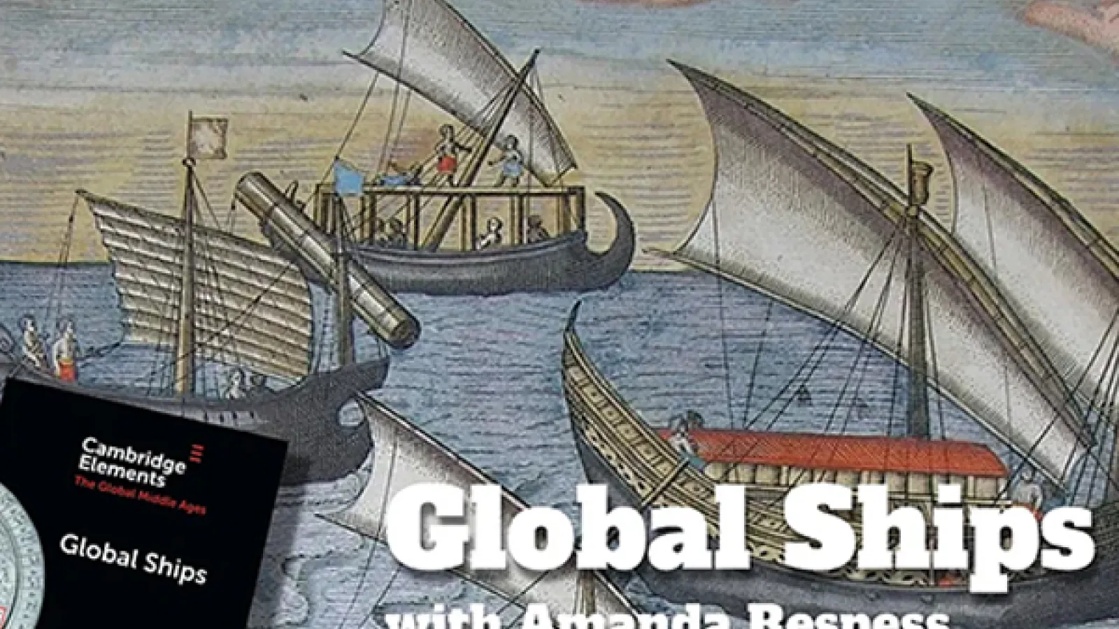 ships on the water and the cover of a book