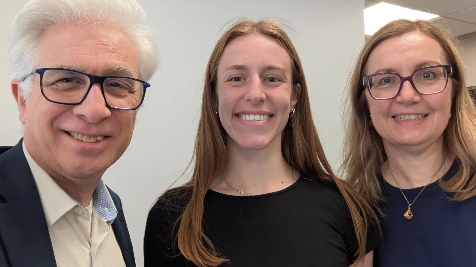 left to right, David Staley, Amelia Figler and Theodora Dragostinova