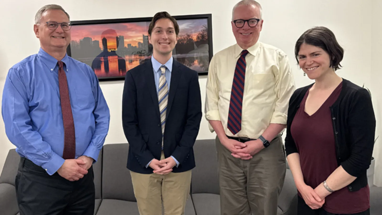 Professor J. Albert Harrill, Adam Blair, Professor David Brakke, and Professor Harriet Fertik (Department of Classics)