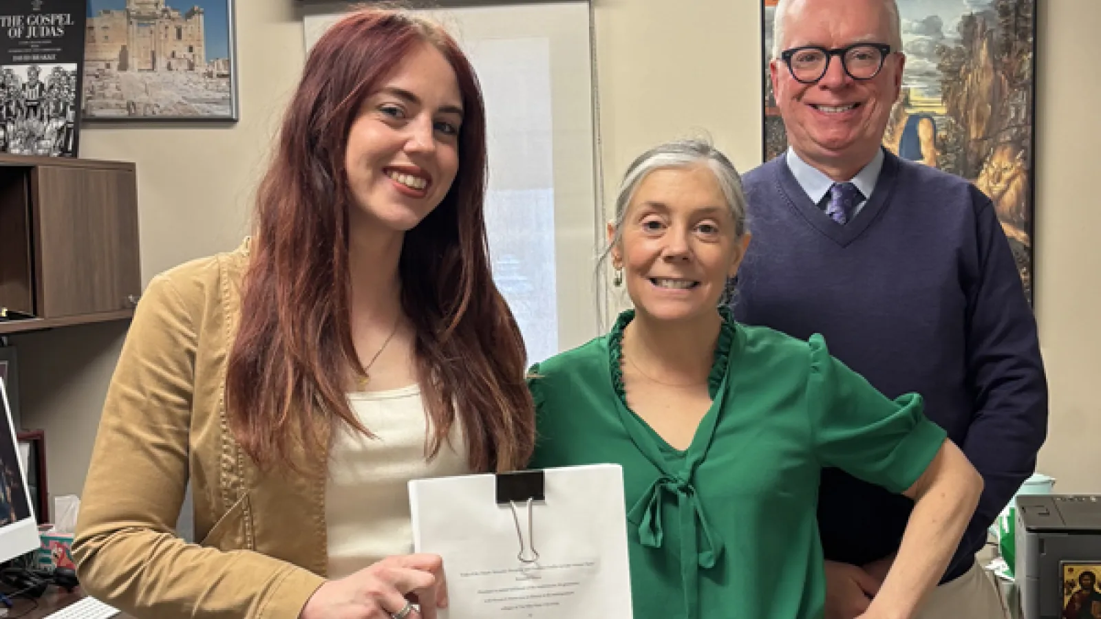 Sarah DiCapua, Professor Kristina Sessa, and Professor David Brakke