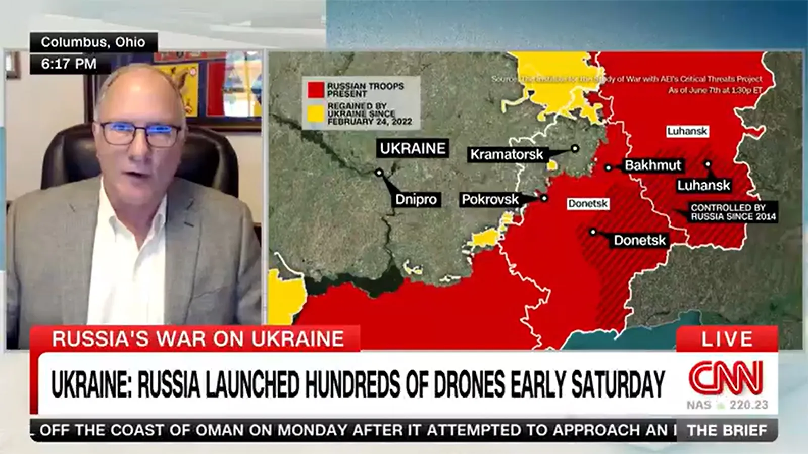 Pete Mansoor being interviewed live on CNN