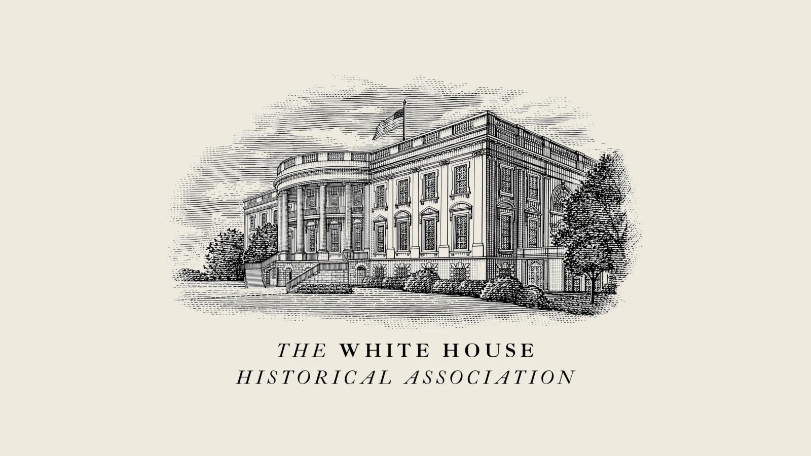 Line art drawing of the White House