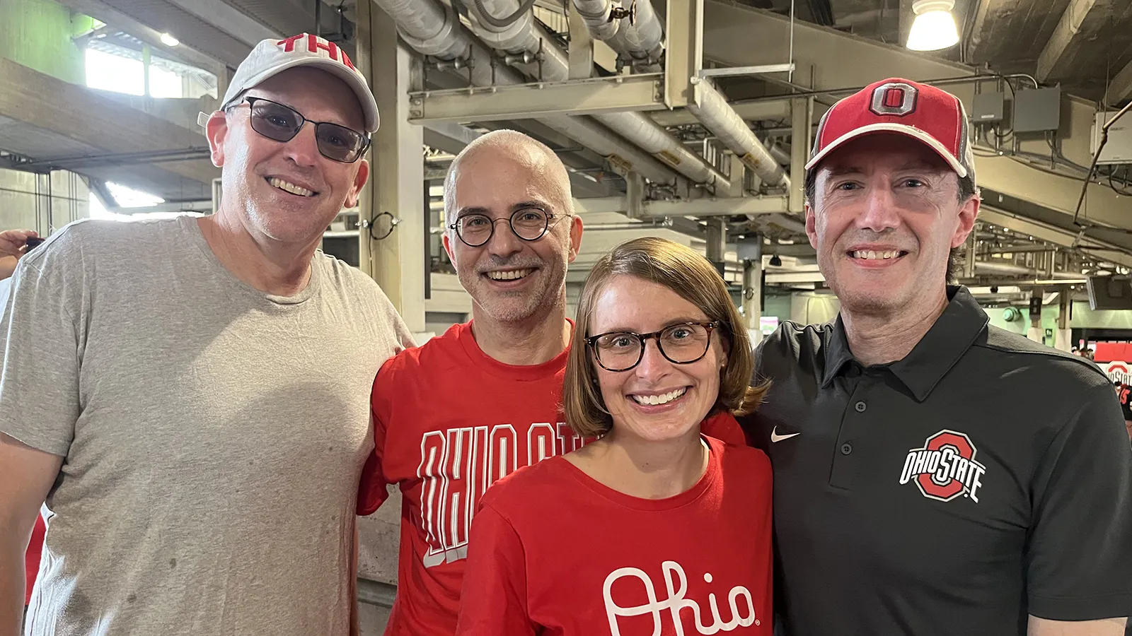 Nick Breyfogle, Yigit Akin, Elizabeth Dillenberg, and David Hofmann at Ohio Satdium