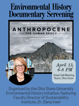 Dr. Elena Irwin and mountain image behind her