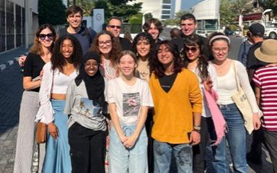 Profs. Breyfogle and Elmore with Ohio State students in Dubai