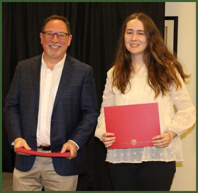 Scott Levi with scholarship winner, Danielle Marshal.