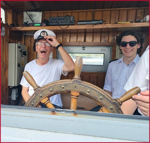 Tour participant, Dan Raymond, having fun on a boat in Kraków.