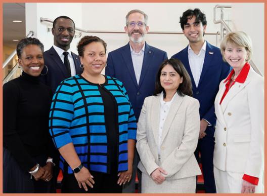 2023 Distinguished Diversity Enhancement Award recipients with former President Johnson. Photo courtesy of The Ohio State University.