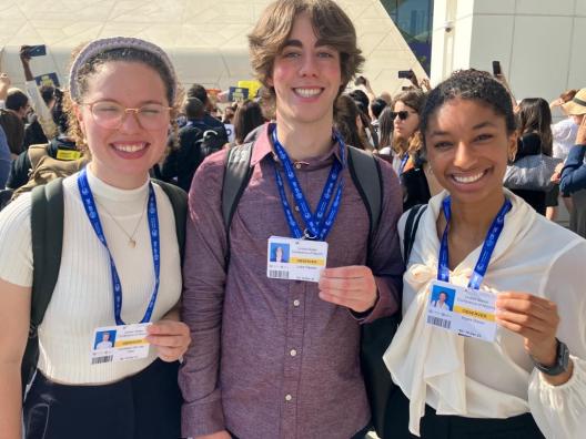 Ohio State students show their id tags