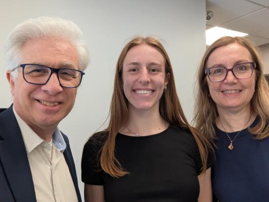 left to right, David Staley, Amelia Figler and Theodora Dragostinova