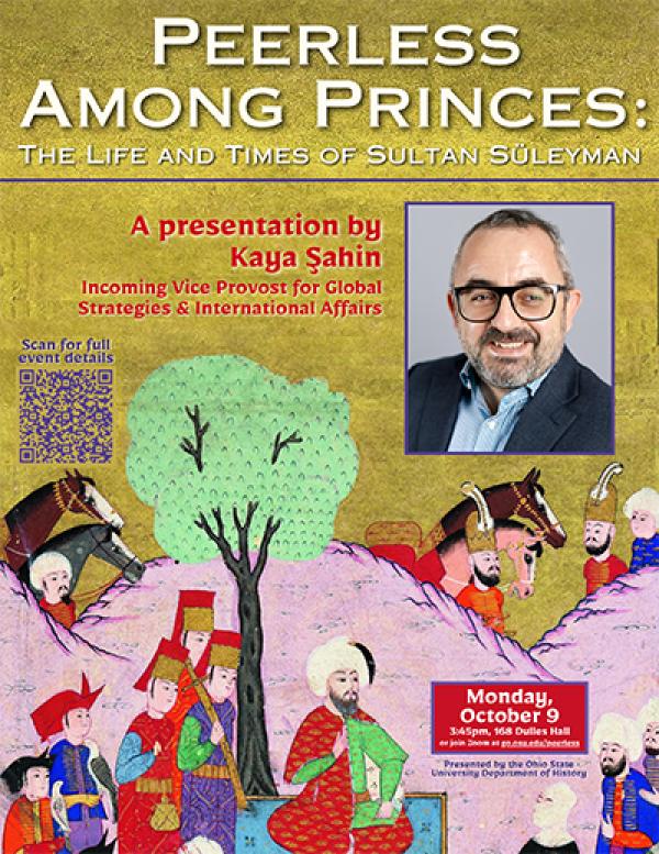 flyer with photo of Kaya Sahin