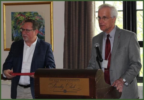 Scott Levi and Professor Peter Hahn presenting awards.