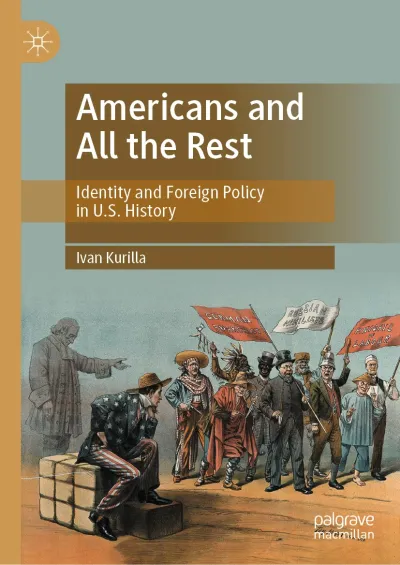 Book cover depicting a 1891 satirical cartoon titled "The United American Nation — Uncle Yank: A Pretty Derned Crowd!!"