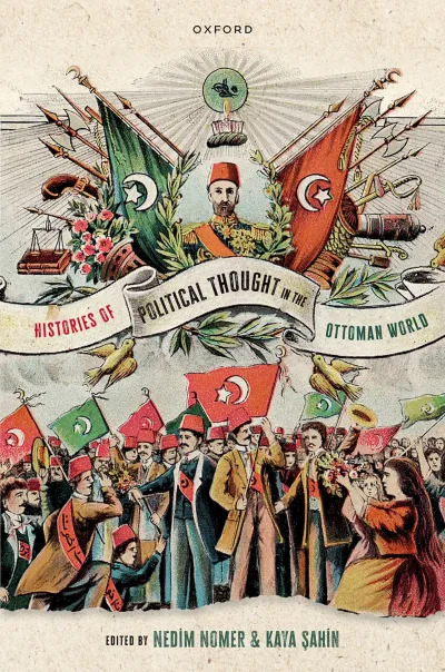 Book cover depicting a historical illustration celebrating the 1908 Young Turk Revolution and the restoration of the Ottoman Constitution