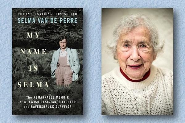 book cover and photo of Selma Van de Perre