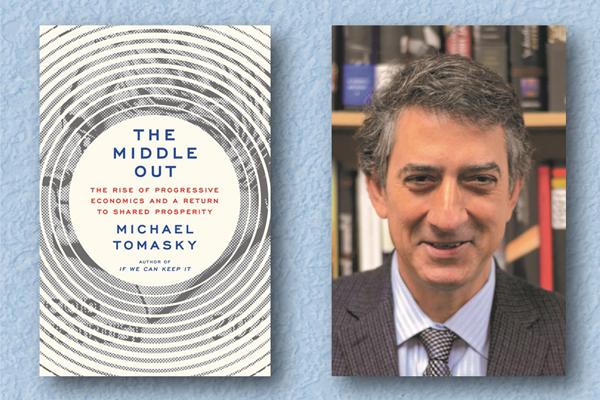 Michael Tomasky and his book cover for The Middle Out