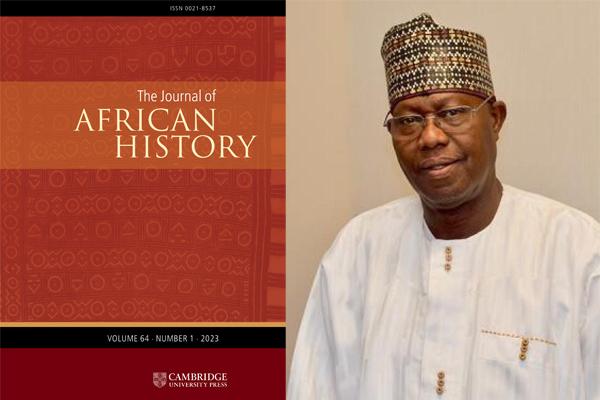 cover of The Journal of African History and photo of Professor Ousman Kobo