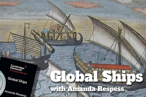 ships on the water and the cover of a book