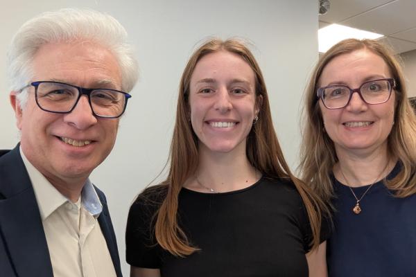 left to right, David Staley, Amelia Figler and Theodora Dragostinova