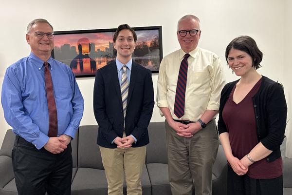 Professor J. Albert Harrill, Adam Blair, Professor David Brakke, and Professor Harriet Fertik (Department of Classics)