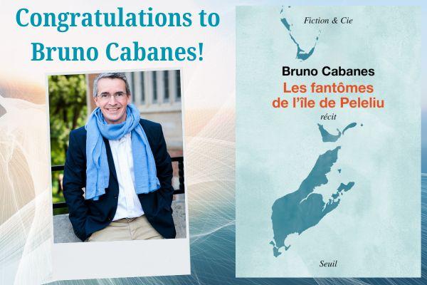 Bruno Cabanes and a map of Peleliu Island