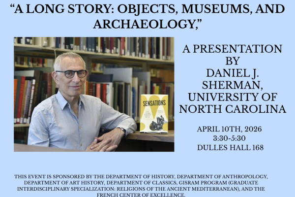 blue event poster for Daniel J. Sherman