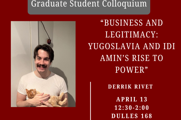 red grad student colloquium event poster for derrik rivet