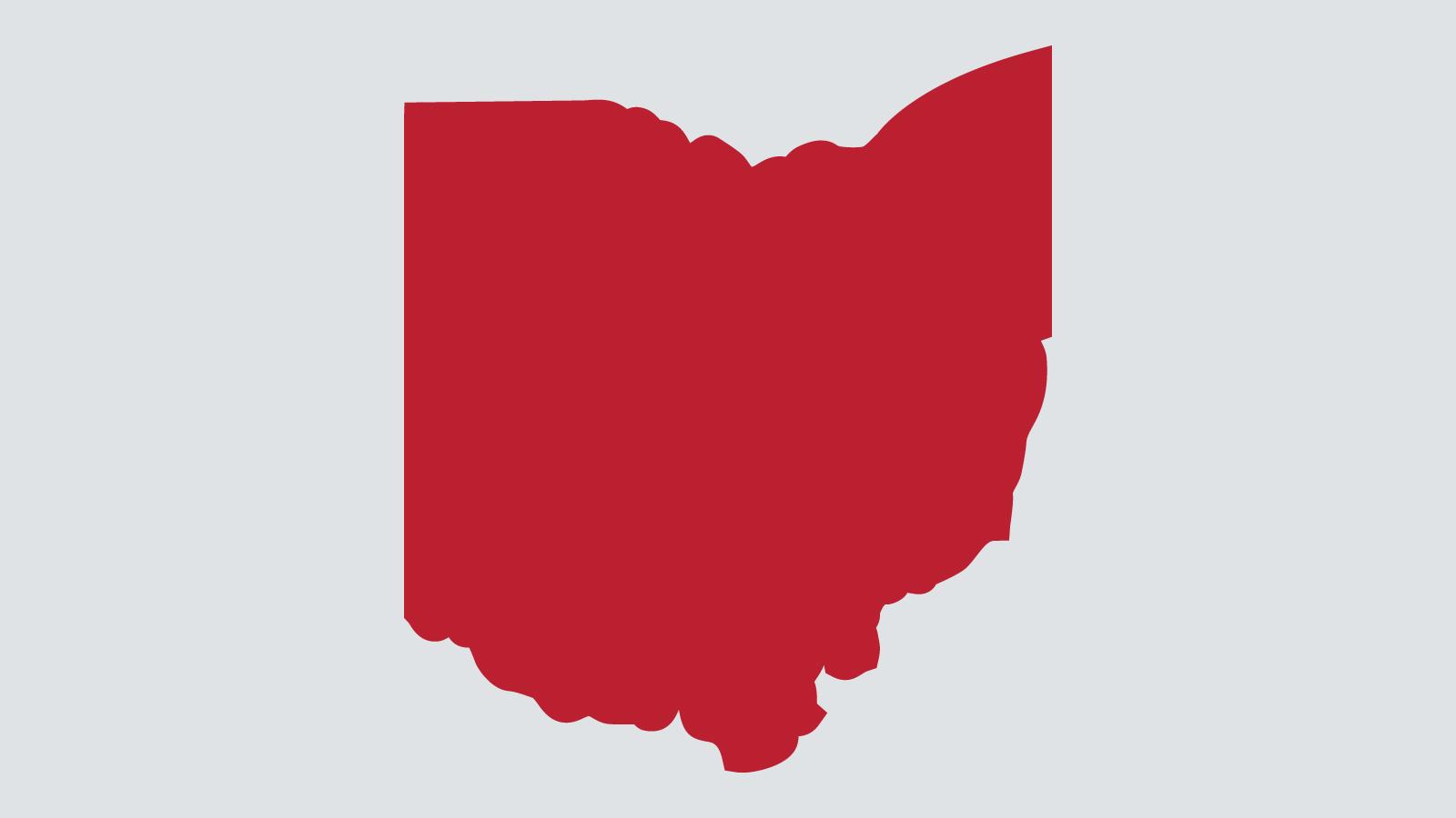 State of Ohio shape on gray
