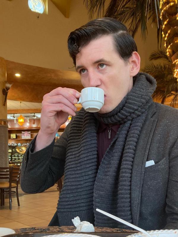 enjoying some coffee
