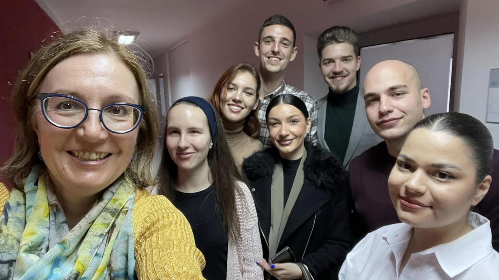 Prof. Dragostinova with seminar students